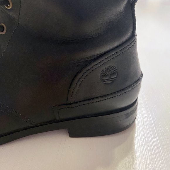 Vintage Timberland Somers Falls Black Leather Ankle Boots Women's Size‎ 6.5 - Picture 3 of 12